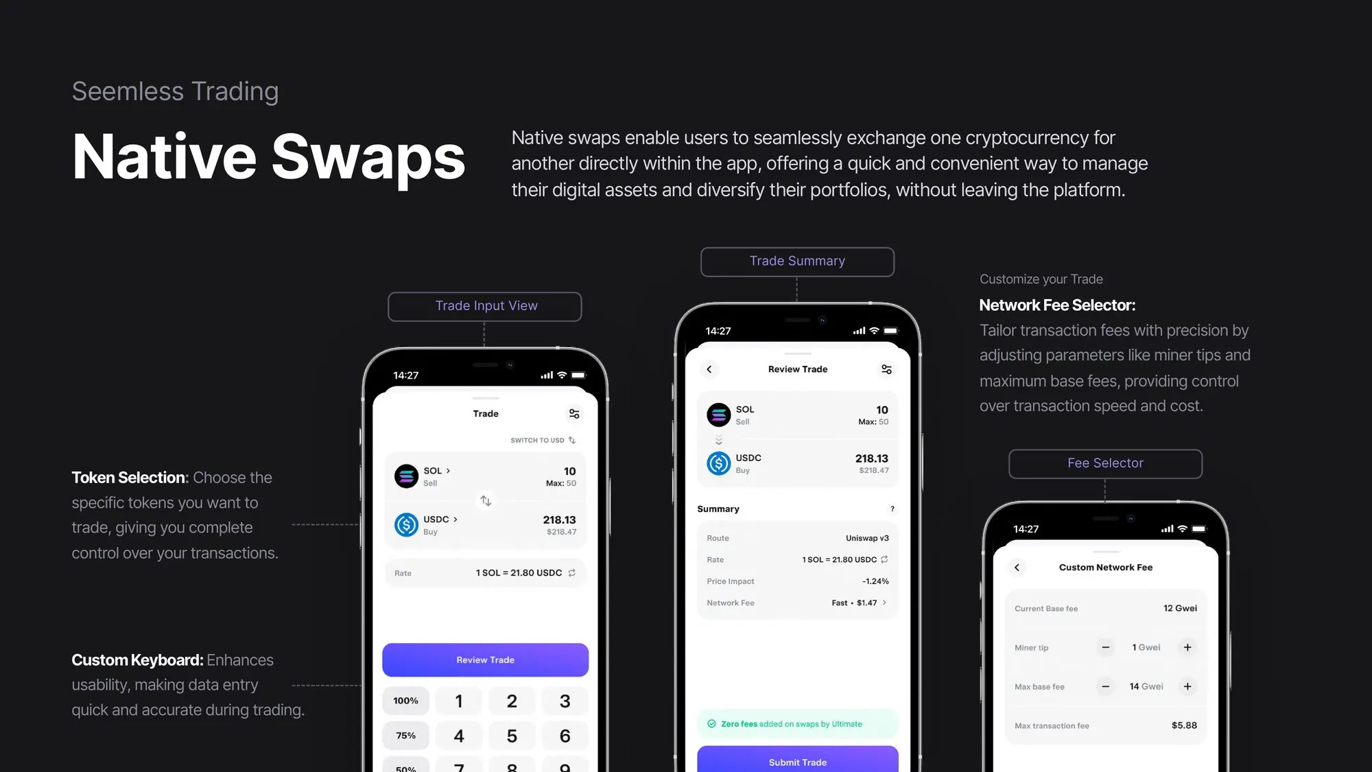 Ultimate — native swaps flow